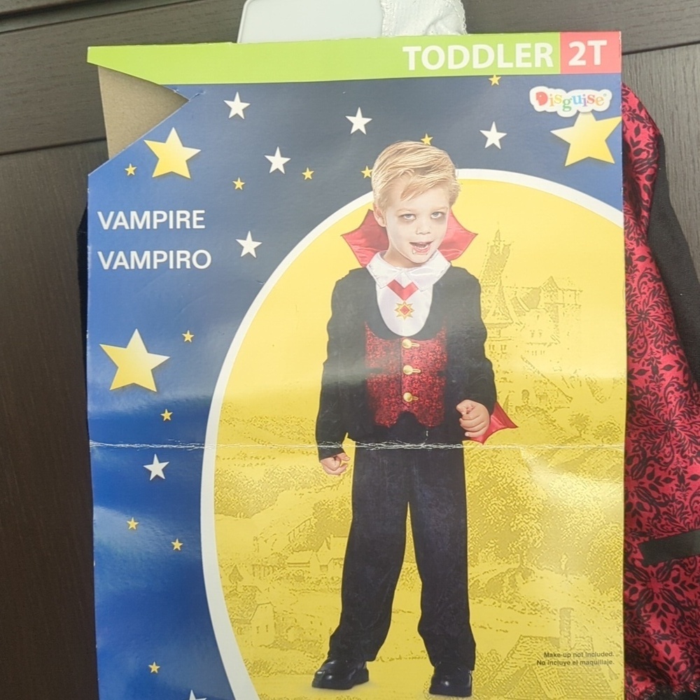 Disguise Toddler Vampire Costume - Red, Black, and White Size 2 NWT